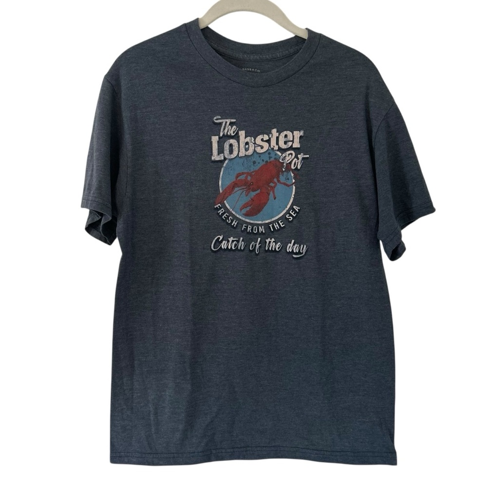 Blue Gray G.H. Bass & Co. Lobster Design Top Shirt Men’s Unisex Size Medium Fit!